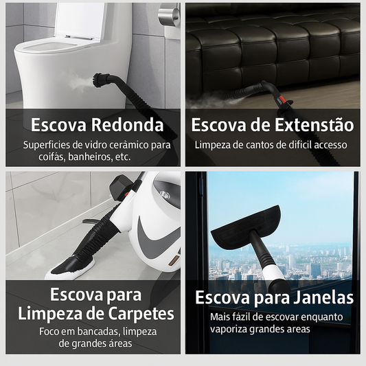 Limpador a Vapor Portátil – Alta Pressão Multiuso Sem Químicos